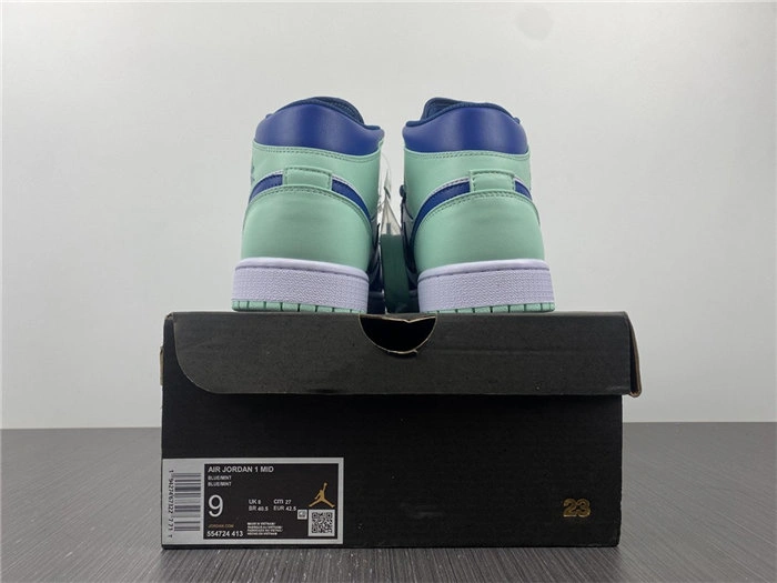 Timeless Jordan1 Mid Mystic Navy Mint Foam 554724- 3723