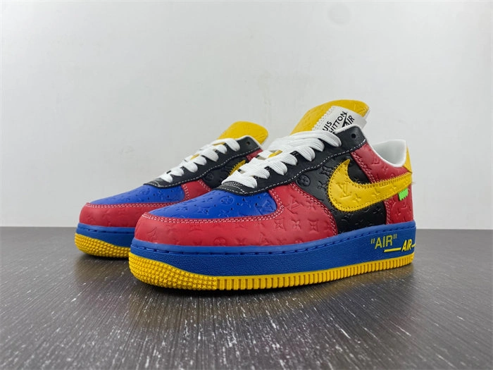 Nike Air Force 1 Luis Vitton Red and Yellow Elegant 5132